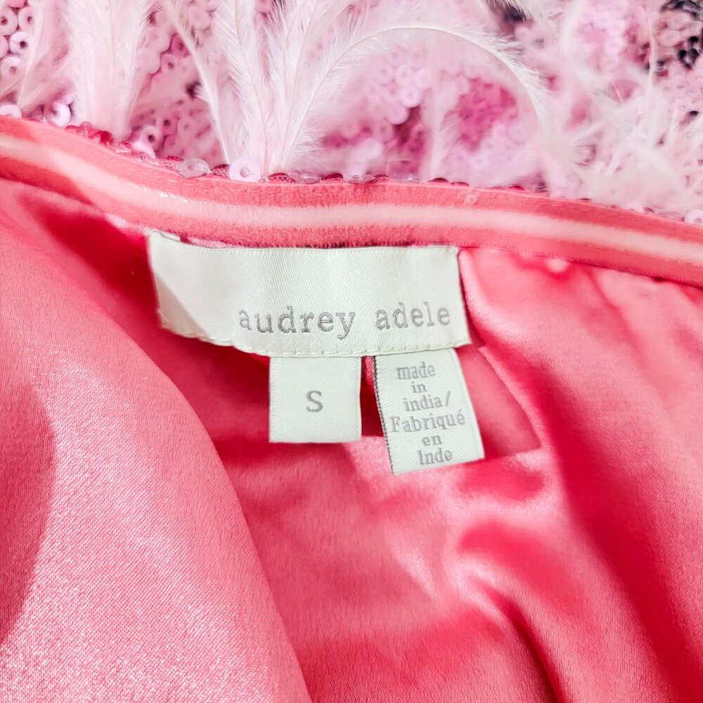 Anthropologie Audrey Adele Pink Feather Sequin Mini Dress Small - Picture 6 of 6
